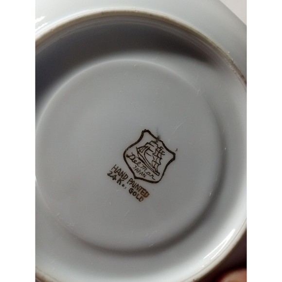 Vintage Teacup And Saucer Del Mar Japan Hand Painted 24 Karat Gold Floral Old G1 - Picture 6 of 8